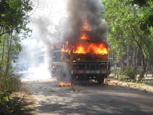 Schoolboy’s death in Naogaon road crash sparks protests